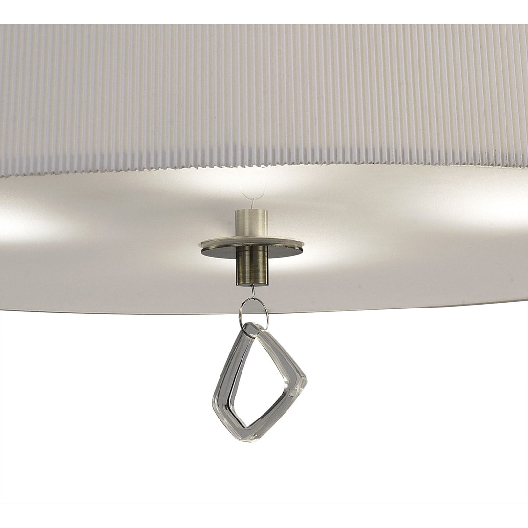 Mantra M1646AB Mara Flush Ceiling 4 Light E27 Round Antique Brass Ivory White Shade