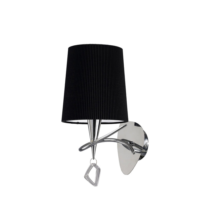 Mantra M1647/S/BS Mara Wall Lamp Switched 1 Light E14 Polished Chrome Black Shade