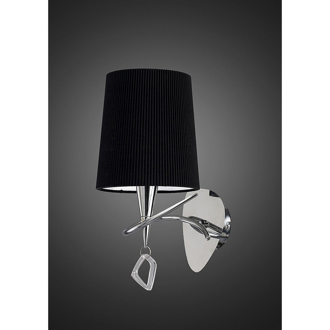 Mantra M1647/S/BS Mara Wall Lamp Switched 1 Light E14 Polished Chrome Black Shade