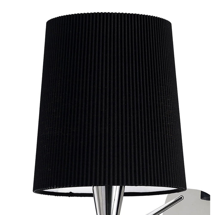 Mantra M1647/S/BS Mara Wall Lamp Switched 1 Light E14 Polished Chrome Black Shade