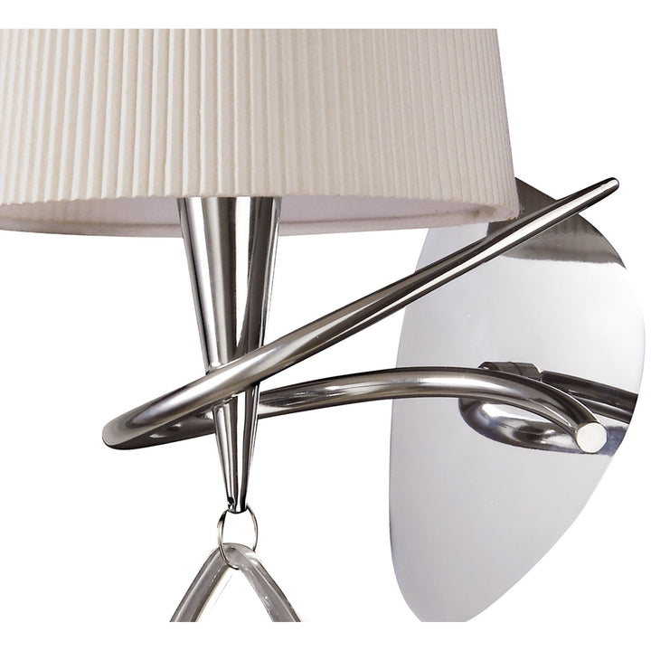 Mantra M1647/S Mara Wall Lamp 1 Light Polished Chrome/cream Switched