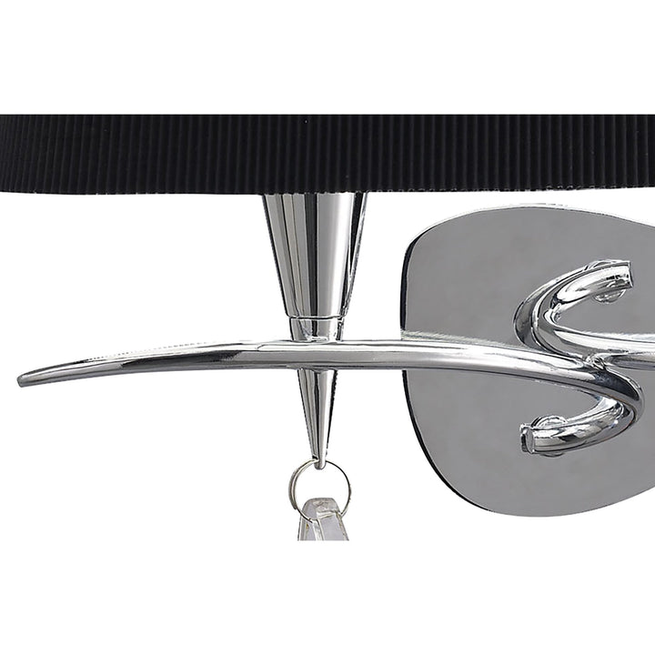 Mantra M1648/S/BS Mara Wall Lamp Switched 2 Light Polished Chrome Black Shade