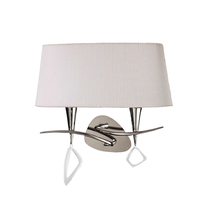 Mantra M1648/S Mara Wall Lamp 2 Light Polished Chrome/cream Switched