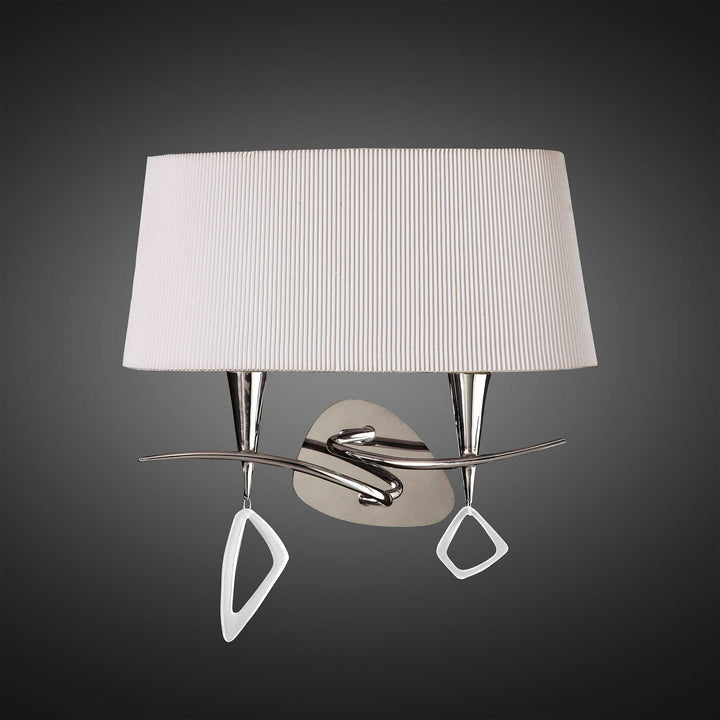 Mantra M1648/S Mara Wall Lamp 2 Light Polished Chrome/cream Switched