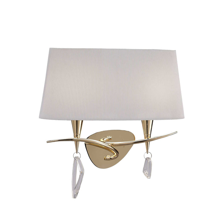 Mantra M1648FG/S Mara Wall Lamp 2 Light French Gold/cream Switched