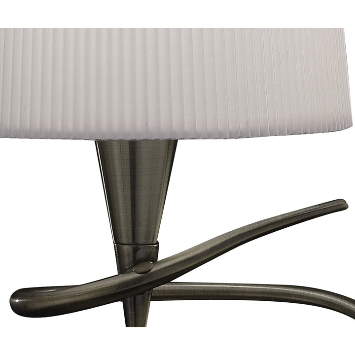 Mantra M1649AB Mara Table Lamp 1 Light E14 Small Antique Brass Ivory White Shade