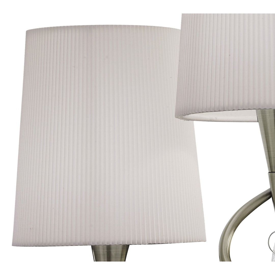 Mantra M1651AB Mara Table Lamp 2 Light E14 Antique Brass Ivory White Shades