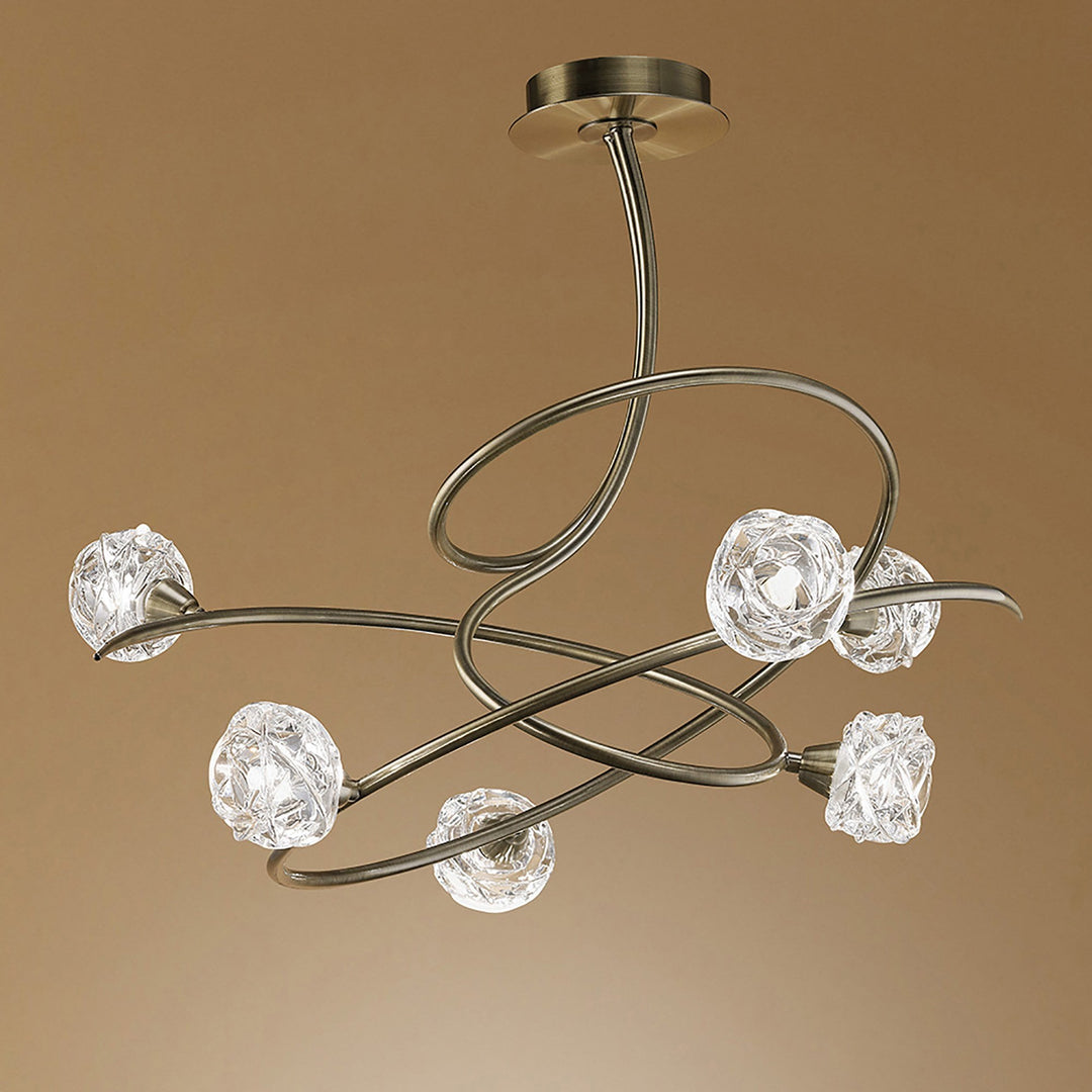 Mantra M4071 Maremagnum Ceiling 6 Light Antique Brass