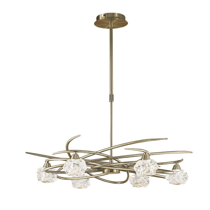 Mantra M4072 Maremagnum Telescopic Semi Flush 6 Light Antique Brass