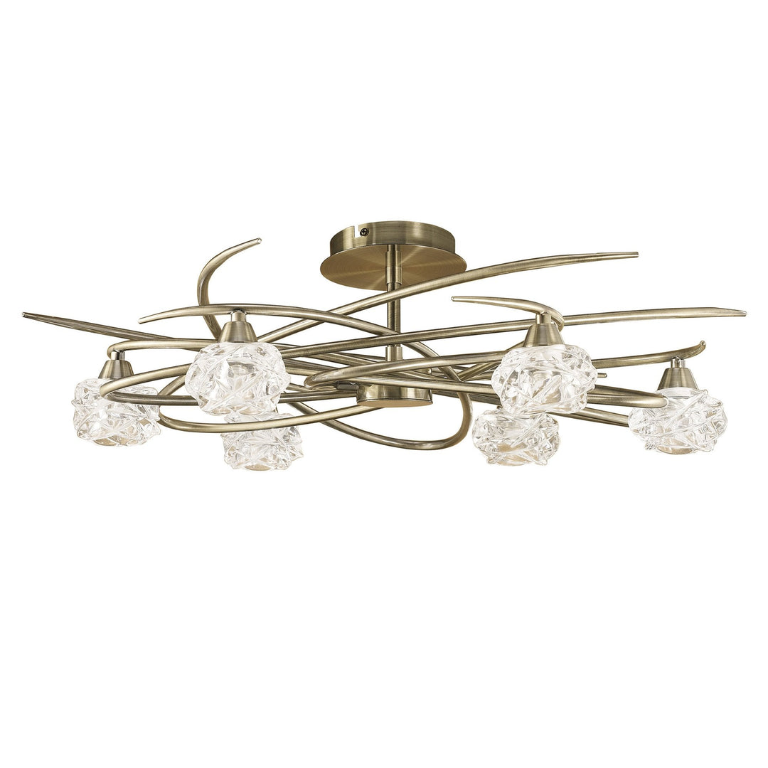 Mantra M4072 Maremagnum Telescopic Semi Flush 6 Light Antique Brass