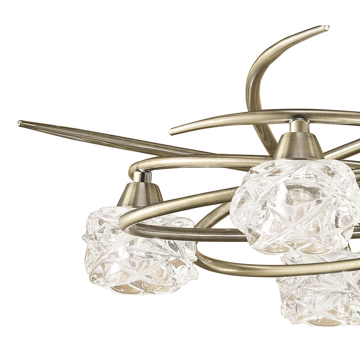 Mantra M4072 Maremagnum Telescopic Semi Flush 6 Light Antique Brass