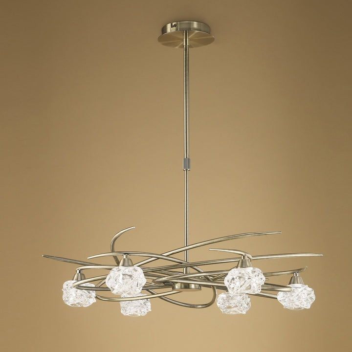 Mantra M4072 Maremagnum Telescopic Semi Flush 6 Light Antique Brass