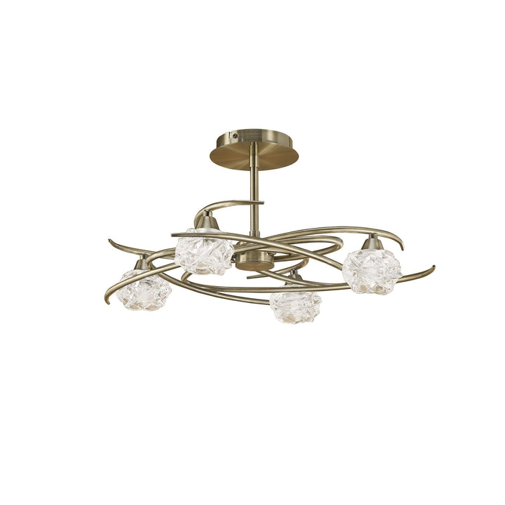 Mantra M4073 Maremagnum Ceiling 4 Light Antique Brass