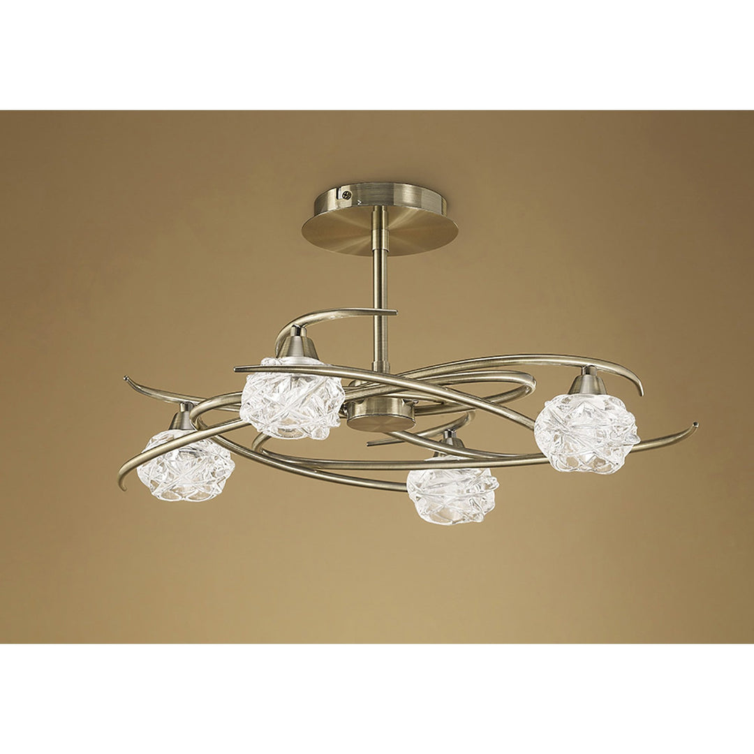 Mantra M4073 Maremagnum Ceiling 4 Light Antique Brass