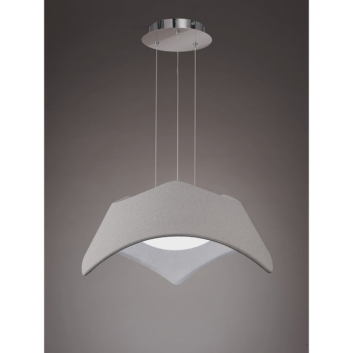 Mantra M4815 Maui Pendant 3 Light Cement Effect Polished Chrome