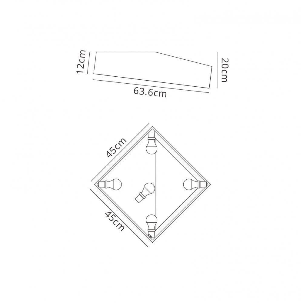 Mantra M6162 Mini Ceiling Light 45cm Square White