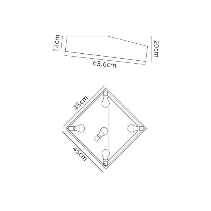 Mantra M6162 Mini Ceiling Light 45cm Square White