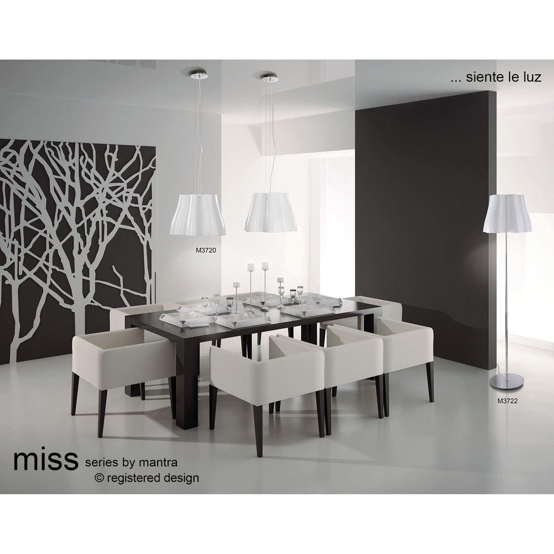 Mantra M3722 Miss Floor Lamp 3 Light Gloss White