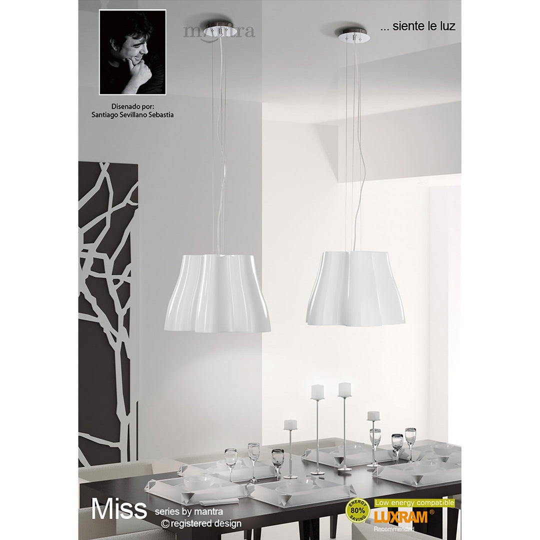 Mantra M3723 Miss Floor Lamp 3 Light Gloss Black