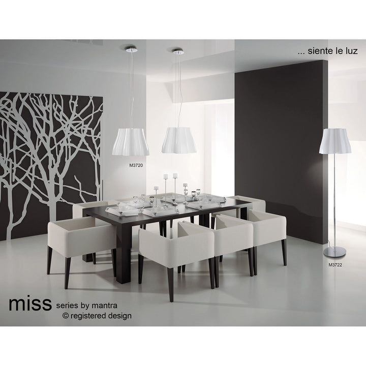 Mantra M3723 Miss Floor Lamp 3 Light Gloss Black