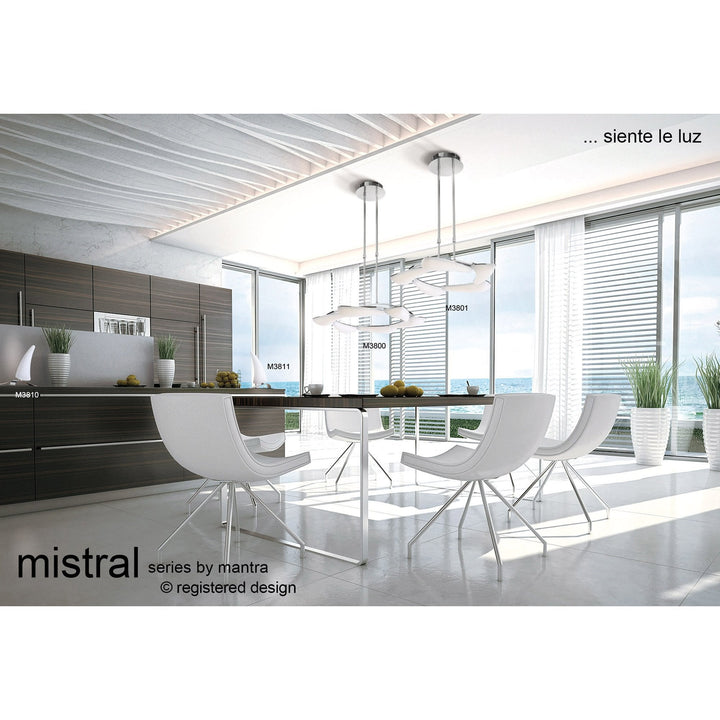 Mantra M3800 Mistral Telescopic LED Round Polished Chrome