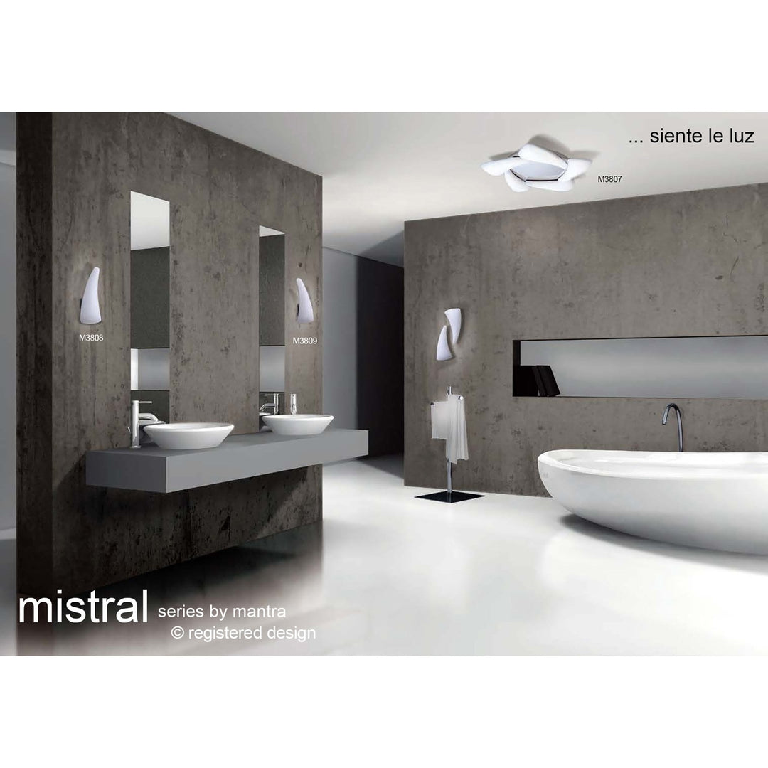 Mantra M3801 Mistral Telescopic LED Round Polished Chrome