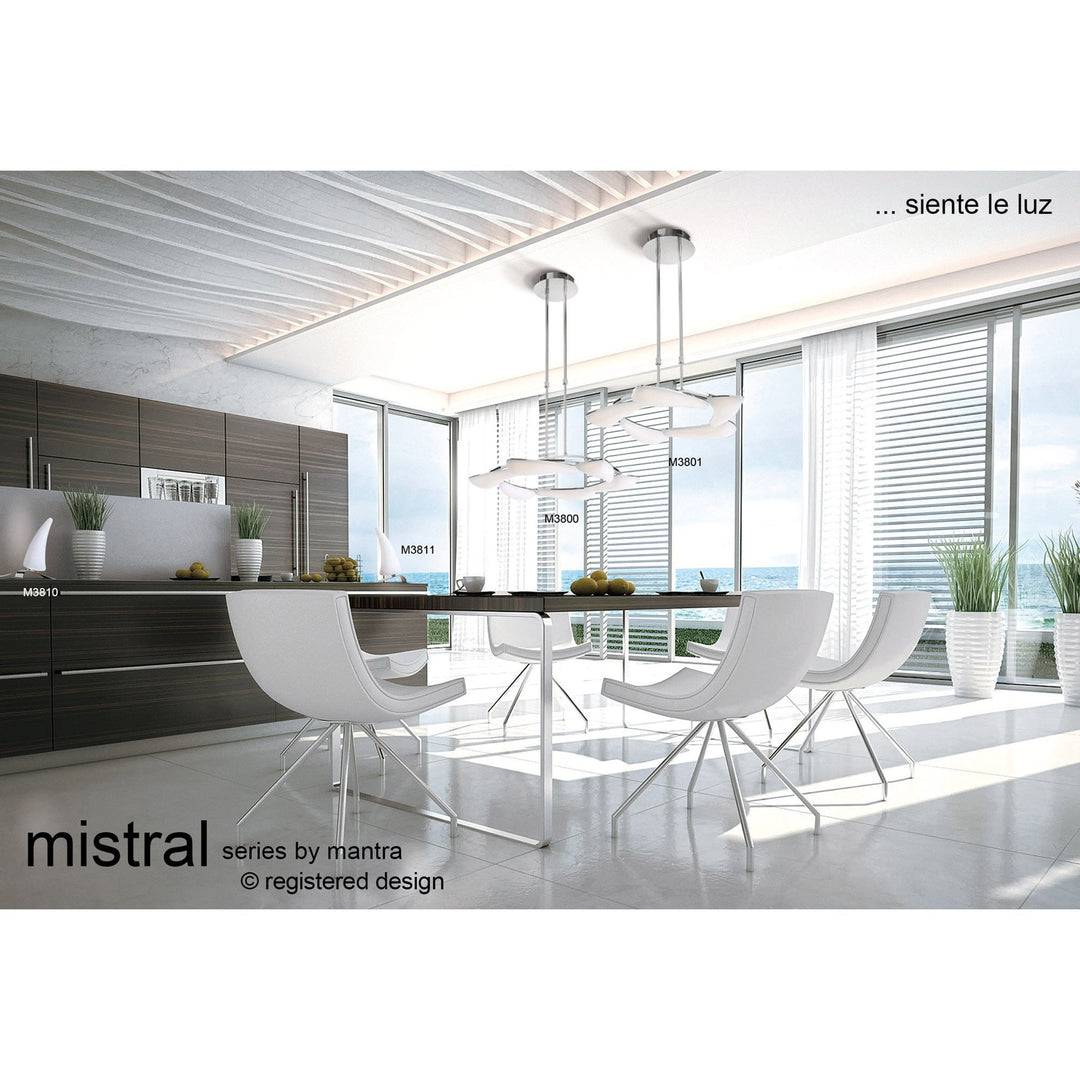 Mantra M3802 Mistral Telescopic LED Rectangular Polished Chrome