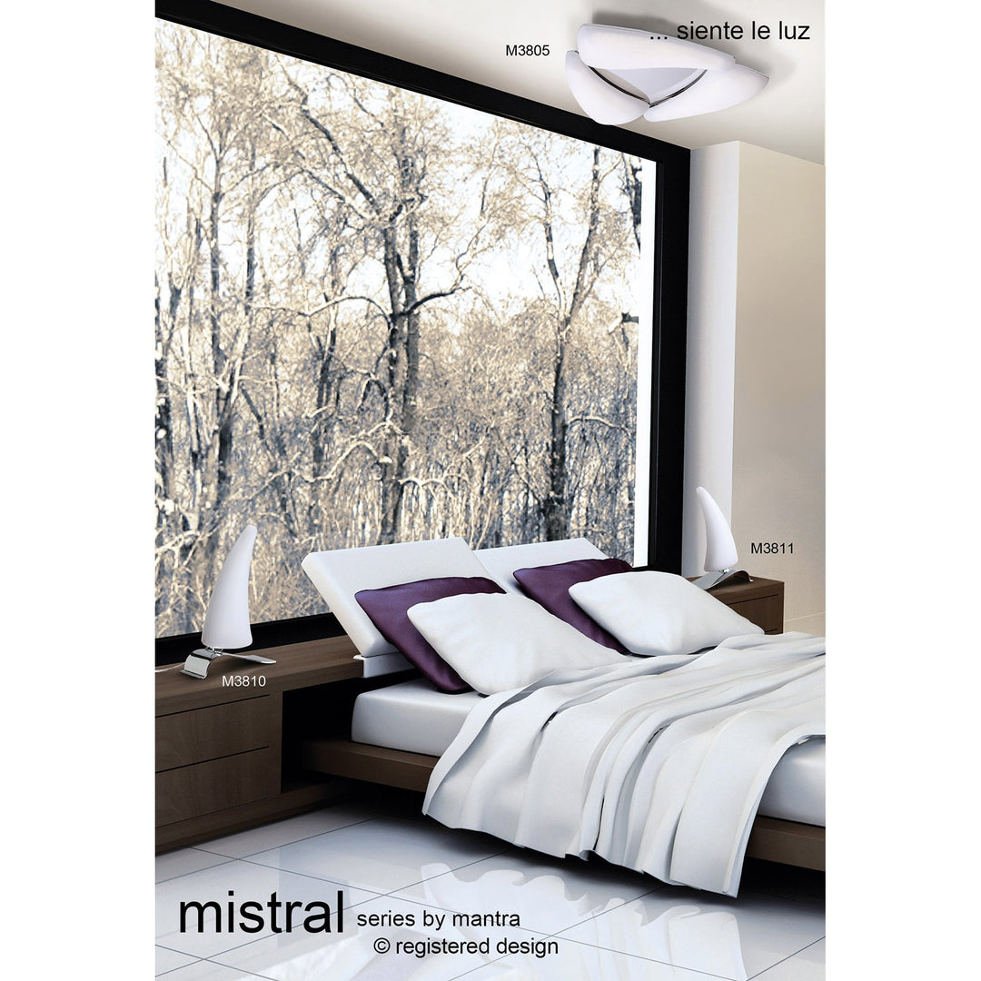 Mantra M3808 Mistral Wall Lamp Right LED Polished Chrome