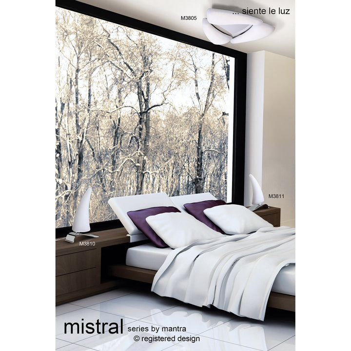 Mantra M3810 Mistral Table Lamp Right LED Polished Chrome