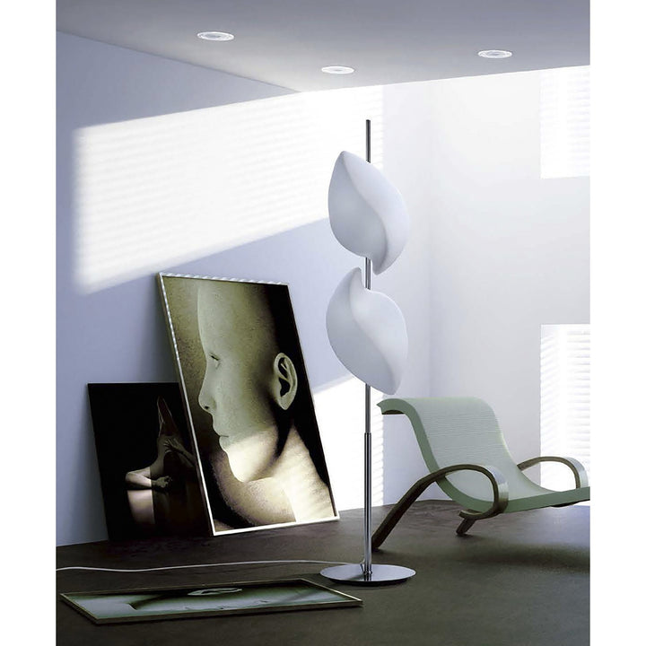 Mantra M3588 Natura Floor Lamp 4 Light E27 Indoor Polished Chrome/Opal White