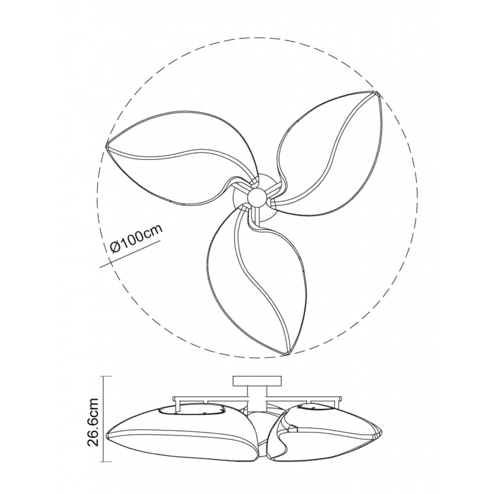 Mantra M3586 Natura Semi Flush 6 Light E27 Indoor Polished Chrome/Opal White