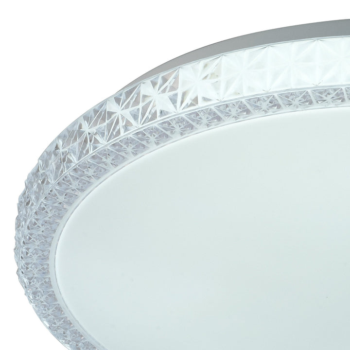 Mantra M6450 Naxos Ceiling 24W LED Remote Control -6000K White / Clear Acrylic