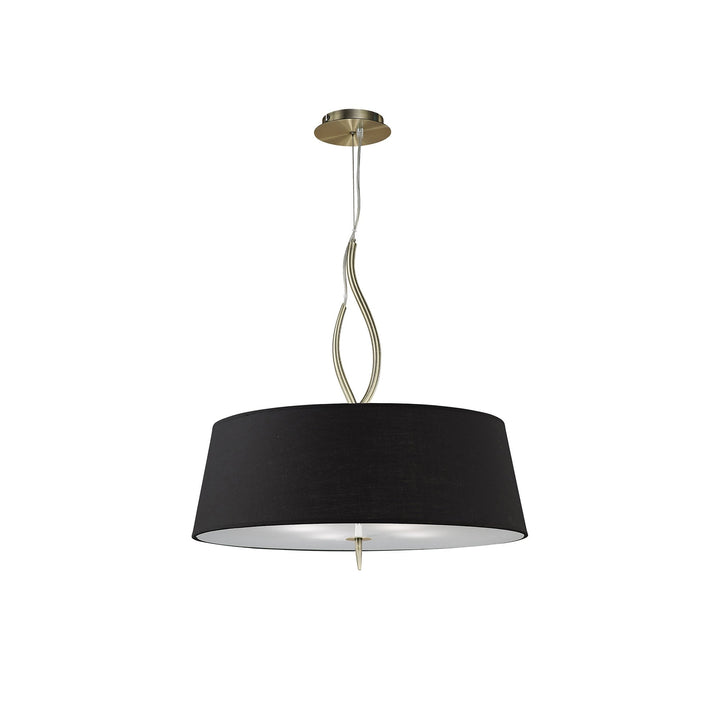 Mantra M1922/BS Ninette Pendant 4 Light E27 Black Shades Antique Brass