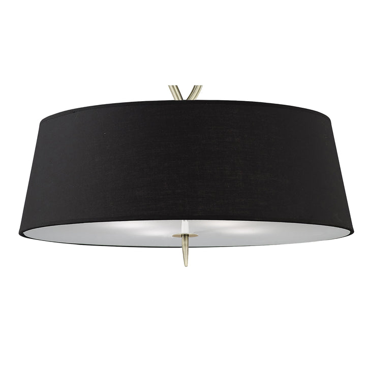 Mantra M1922/BS Ninette Pendant 4 Light E27 Black Shades Antique Brass