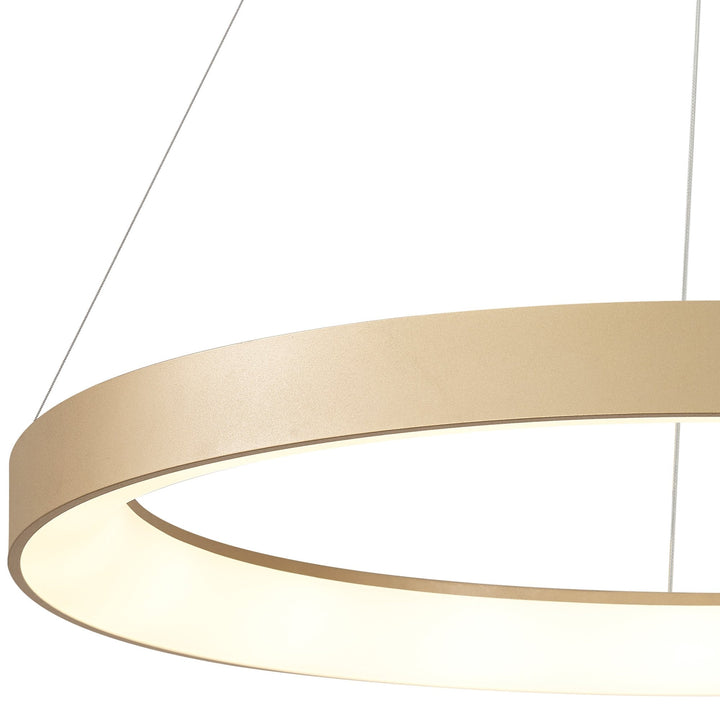 Mantra M7756 Niseko Ring Pendant 90cm 66W LED Remote Control Gold