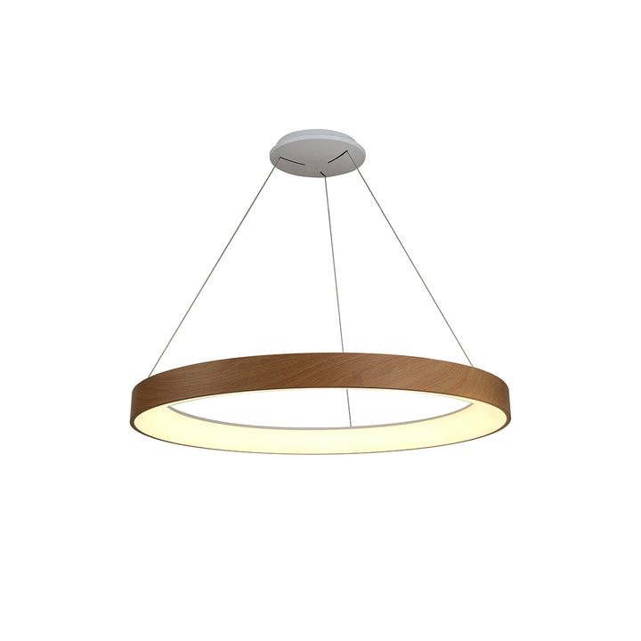 Mantra M8016 Niseko Ring Pendant 65cm 50W LED Remote Control Wood