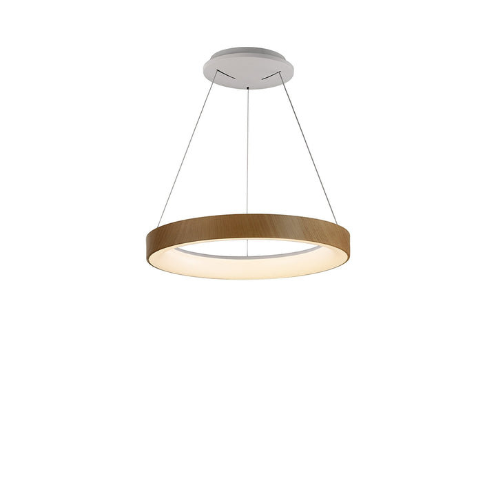 Mantra M8017 Niseko Ring Pendant 45cm 32W LED Remote Control Wood