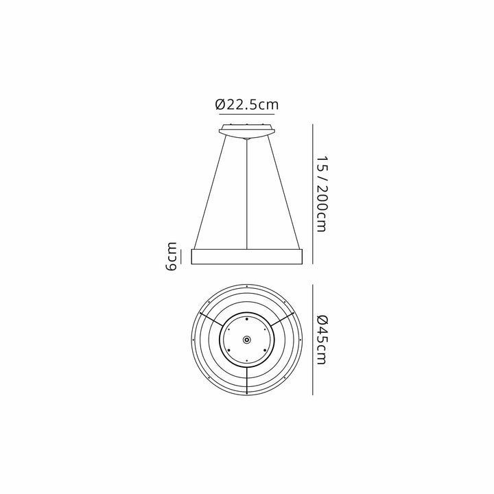 Mantra M8017 Niseko Ring Pendant 45cm 32W LED Remote Control Wood