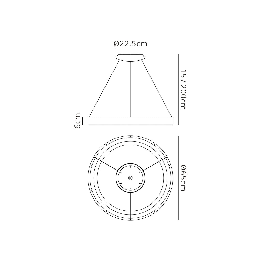 Mantra M7751 Niseko Ring Pendant 65cm 50W LED Remote Control White