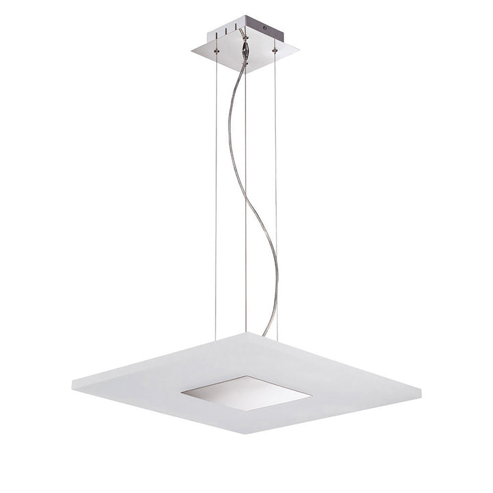 Mantra M8120/1 Notte Pendant 28W LED Square Polished Chrome/Frosted Acrylic