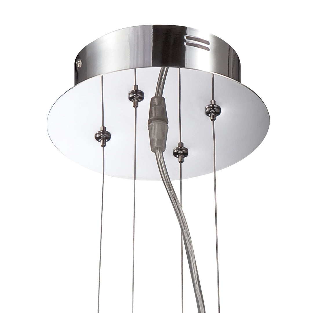 Mantra M8121/1 Notte Pendant 28W LED Round Polished Chrome/Frosted Acrylic