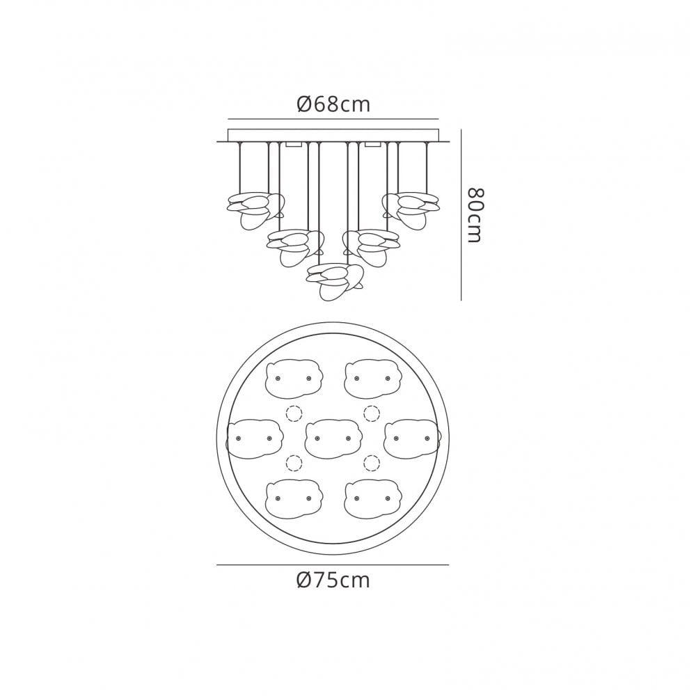 Mantra M5901 Nido Pendant 75cm Round LED Polished Chrome