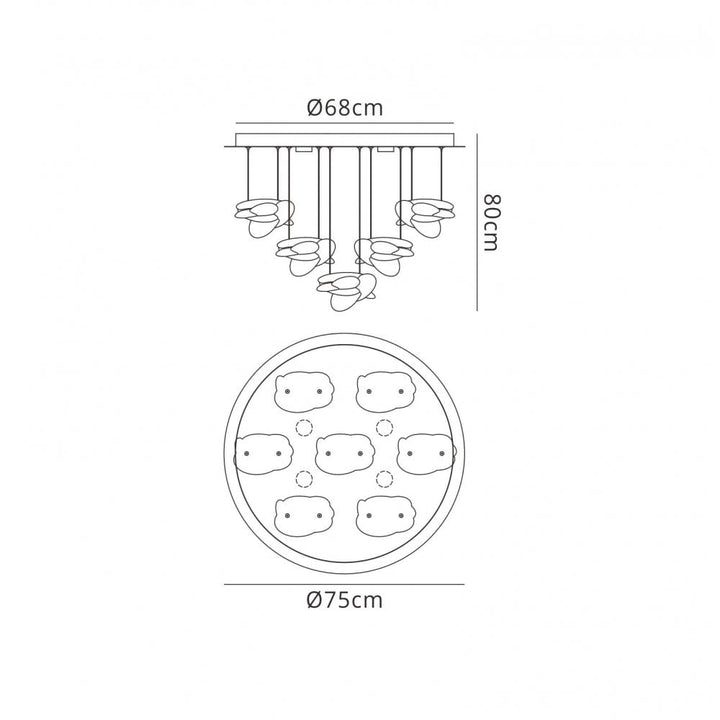 Mantra M5901 Nido Pendant 75cm Round LED Polished Chrome