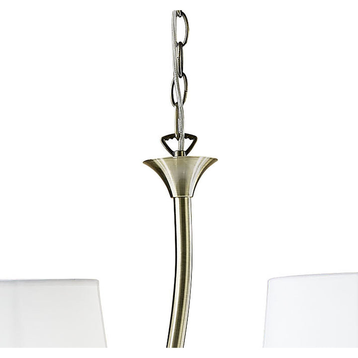 Mantra M1921 Ninette Linear Pendant 2 Arm 4 Light E14 Antique Brass Ivory White Shades