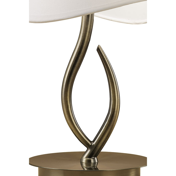 Mantra M1925 Ninette Table Lamp 1 Light E14 Small Antique Brass Ivory White Shade