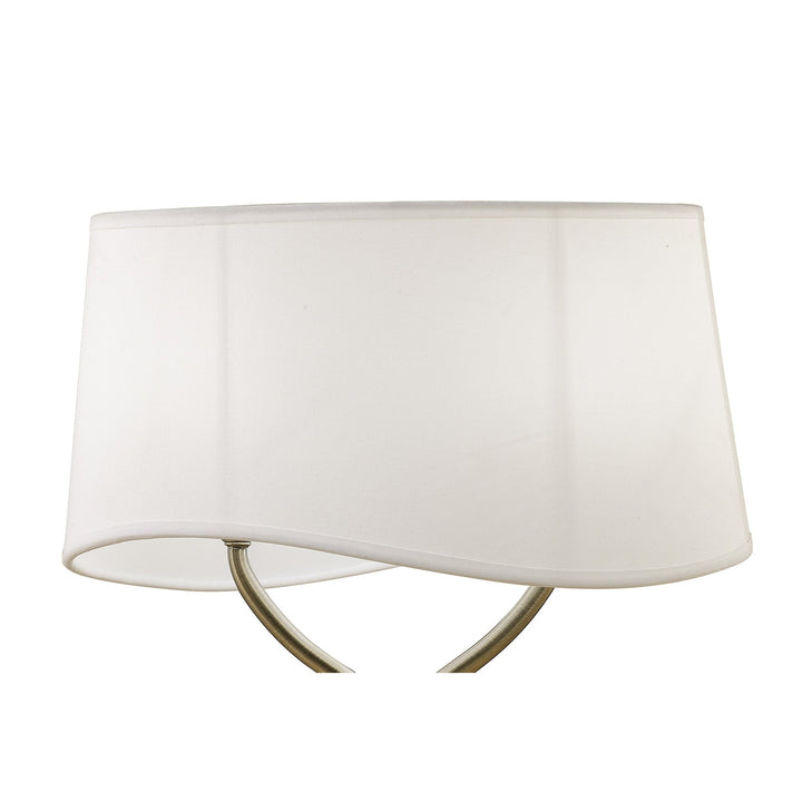 Mantra M1926 Ninette Table Lamp 2 Light E14 Large Antique Brass Ivory White Shade