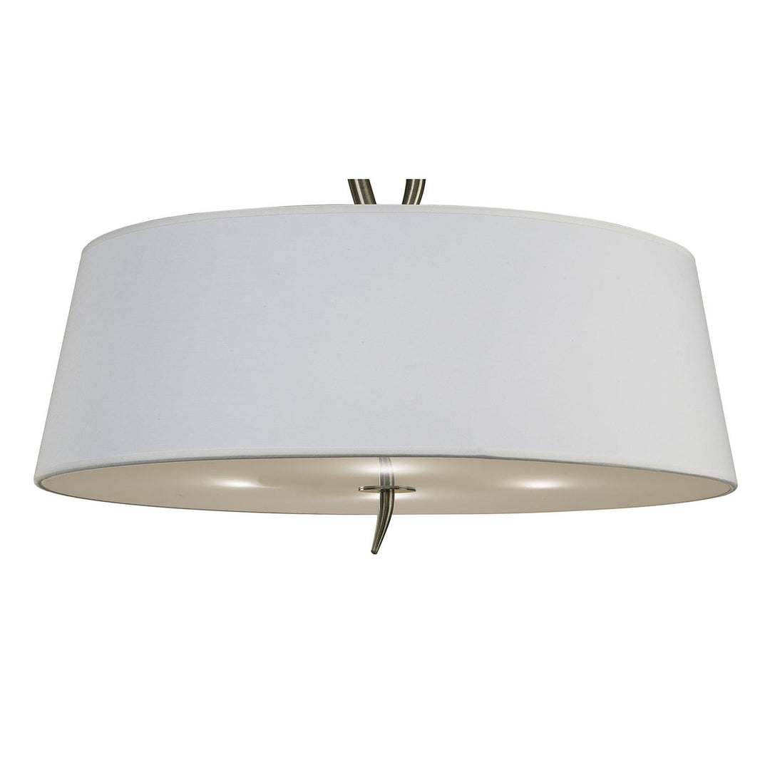 Mantra M1928 Ninette Semi Flush 4 Light E27 Antique Brass Ivory White Shade