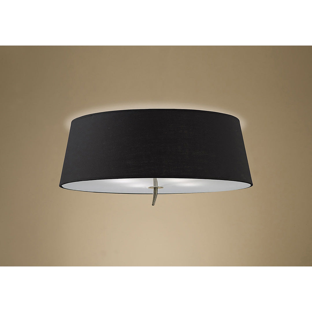 Mantra M1929/BS Ninette Ceiling 4 Light E27 Antique Brass Black Shade