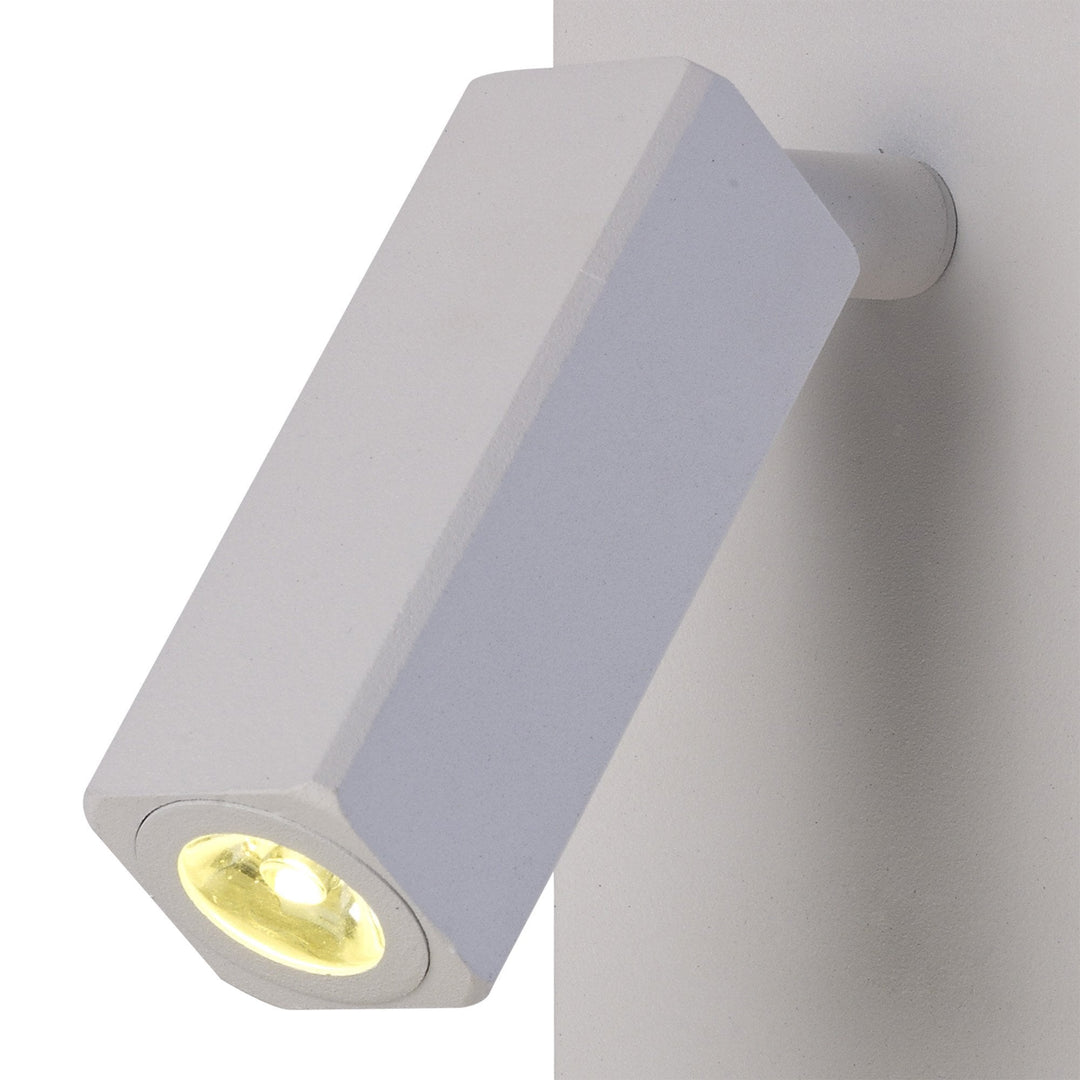 Mantra M5463 Nordica II Position Switched Wall Light USB Socket LED White/Beech