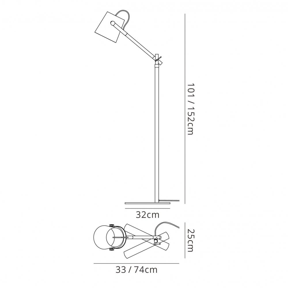 Mantra M4920 Nordica Floor Lamp With White Shade